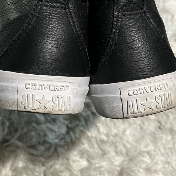 Converse ALL STAR Fulton Black Leather Mid Unisex 6Y Women 7.5 / 151051C -no box - Picture 6 of 9